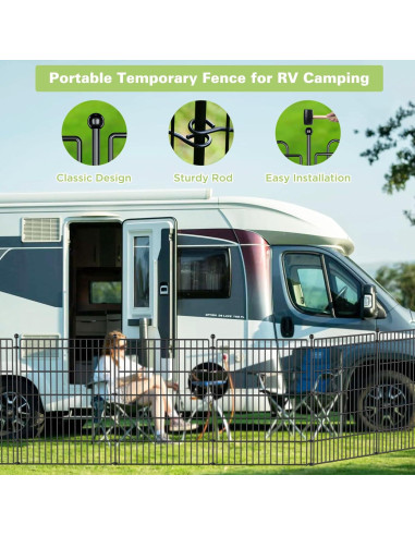 Cerca Decorativa de Metal CLEASO 10 Paneles 7.3m x 1.1m