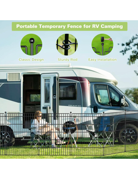 Cerca Decorativa de Metal CLEASO 10 Paneles 7.3m x 1.1m