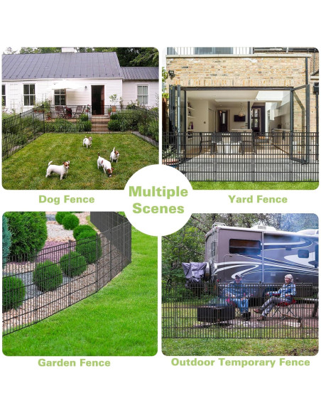 Cerca Decorativa de Metal CLEASO 10 Paneles 7.3m x 1.1m