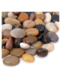 Rocas de Río Pulidas Calofulston 1kg Mezcladas para Jardín