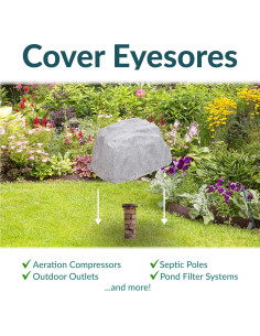 Cubierta de Roca Falsa Sunnydaze 14" H Gris para Jardín 2