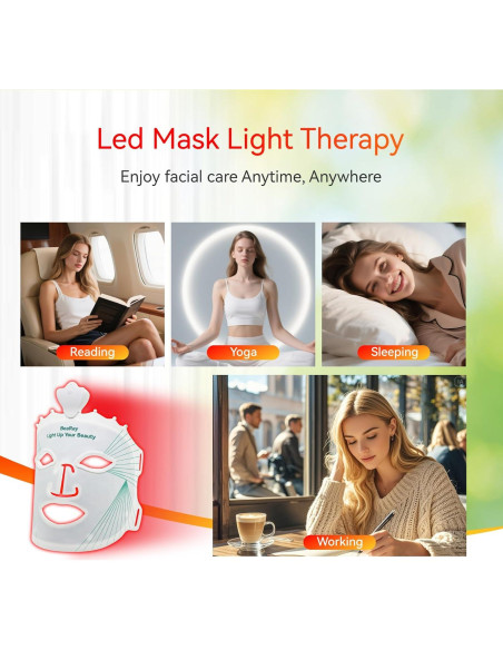 Máscara de Terapia de Luz Roja BeaRay - Cuidado Facial LED