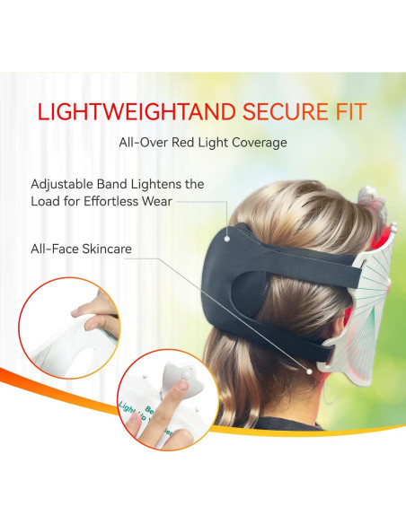 Máscara de Terapia de Luz Roja BeaRay - Cuidado Facial LED