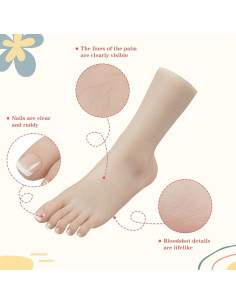 Pie de Maniquí de Silicona Realista CUAIBB 22 cm Blanco 2