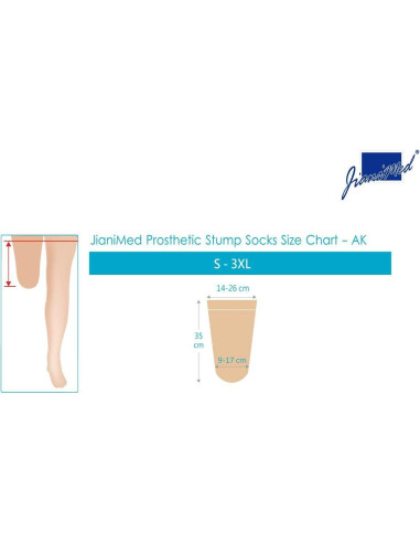 Calcetines protésicos JianiMed 1 capa compresión ligera 4 piezas