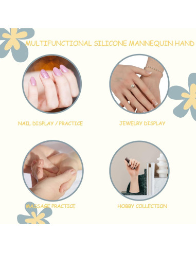 Maniquí de Mano Femenina de Silicona Realista CUAIBB - Mano Derecha Blanca