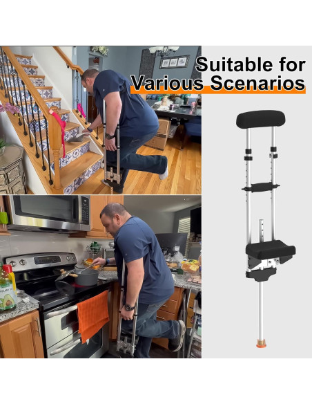 Muleta para Rodilla Soporte Ergonómico Support Way - Aluminio Ligero