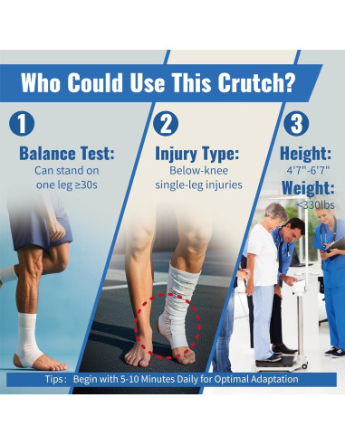 Muleta para Rodilla Soporte Ergonómico Support Way - Aluminio Ligero