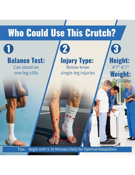 Muleta para Rodilla Soporte Ergonómico Support Way - Aluminio Ligero