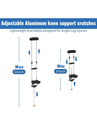 Muleta para Rodilla Soporte Ergonómico Support Way - Aluminio Ligero