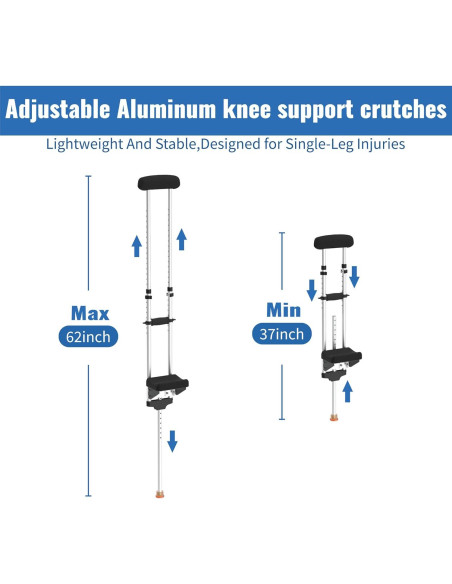 Muleta para Rodilla Soporte Ergonómico Support Way - Aluminio Ligero