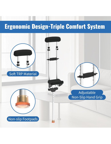Muleta para Rodilla Soporte Ergonómico Support Way - Aluminio Ligero
