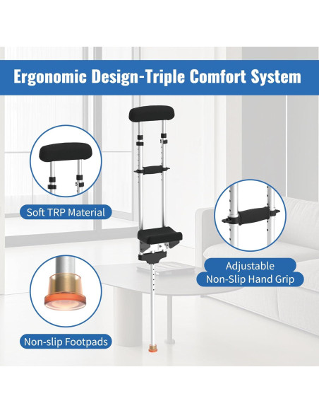 Muleta para Rodilla Soporte Ergonómico Support Way - Aluminio Ligero