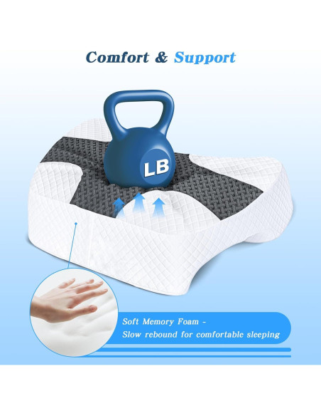 Almohada Ergonómica EliteGuard con Agujero para Brazo - Gris