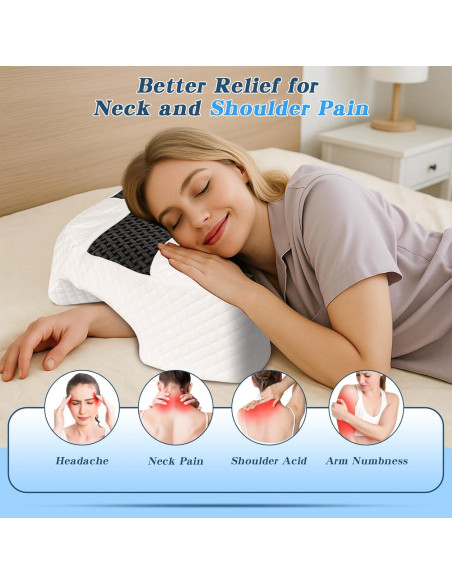 Almohada Ergonómica EliteGuard con Agujero para Brazo - Gris