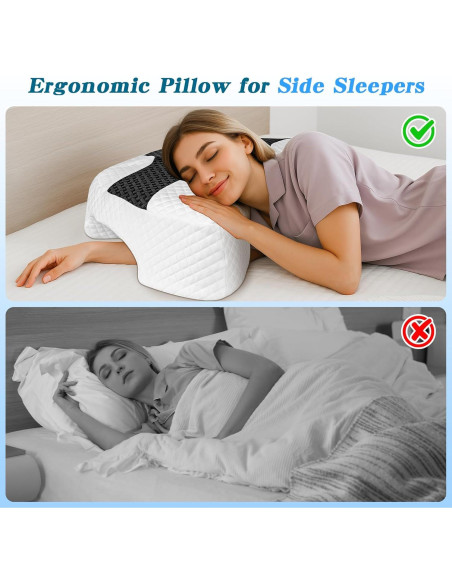 Almohada Ergonómica EliteGuard con Agujero para Brazo - Gris