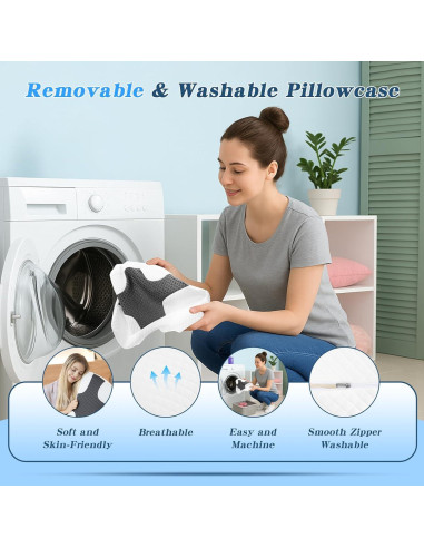 Almohada Ergonómica EliteGuard con Agujero para Brazo - Gris