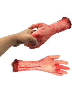 Manos Falsas de Halloween XONOR 32cm 2 Piezas Sangrientas 2