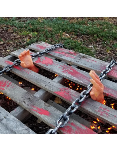 Manos Falsas de Halloween XONOR 32cm 2 Piezas Sangrientas