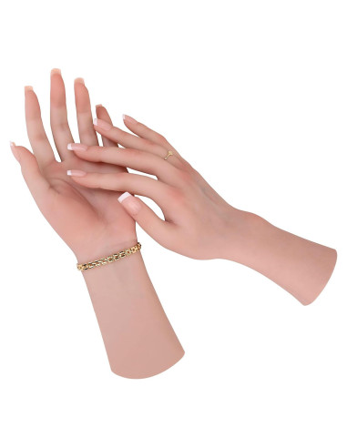 Mano de silicona realista MOTLEYBEAN 29 cm con esqueleto marrón