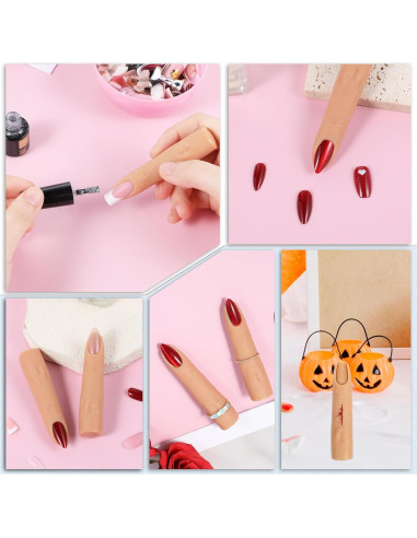 Dedos de Práctica de Silicona Giantree para Uñas Acrílicas - 2 Pcs