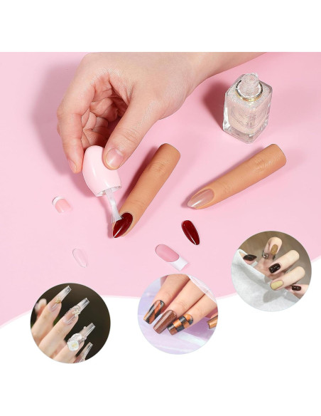 Dedos de Práctica de Silicona Giantree para Uñas Acrílicas - 2 Pcs