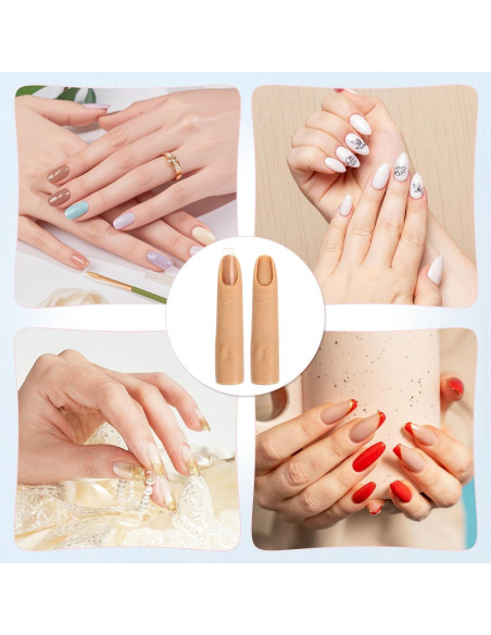 Dedos de Práctica de Silicona Giantree para Uñas Acrílicas - 2 Pcs