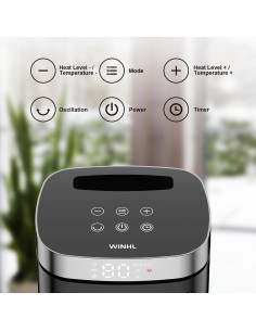 Calentador Eléctrico WINHL PTC 1500W con Control Remoto y Termostato 2