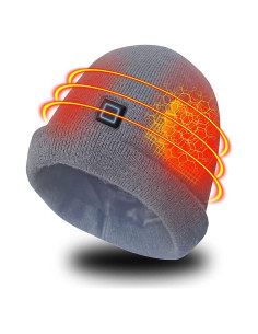 Gorro Calentador Eléctrico Recargable Unisex Gris XL