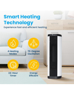 Calefactor Eléctrico Senville 1500W Cerámico con Control Remoto 2