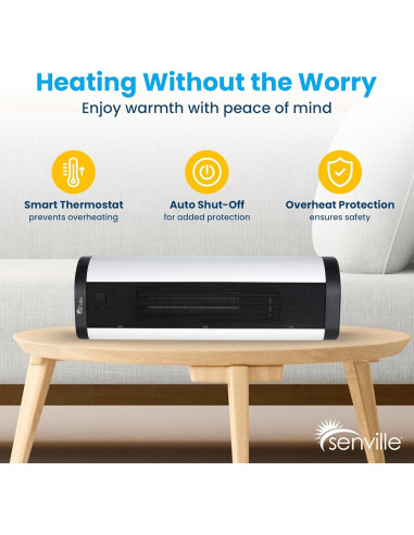 Calefactor Eléctrico Senville 1500W Cerámico con Control Remoto