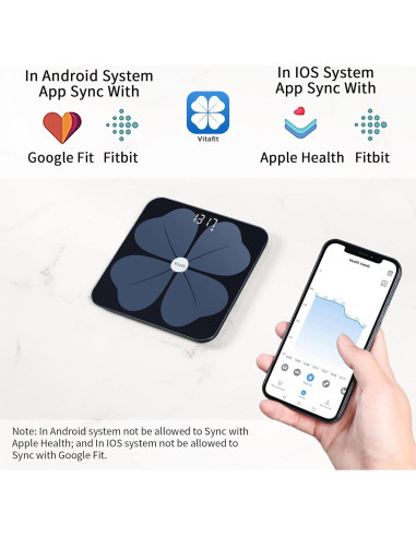 Balanza de Grasa Corporal Inteligente Vitafit ITO 30x30cm