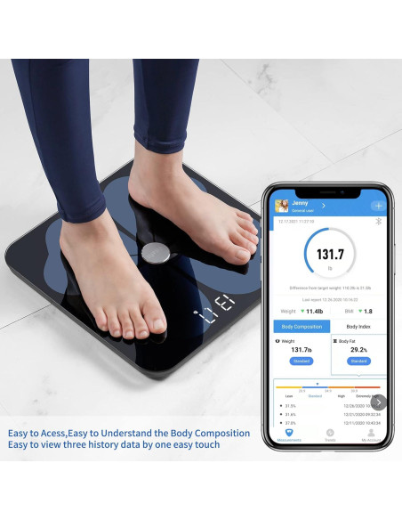 Balanza de Grasa Corporal Inteligente Vitafit ITO 30x30cm