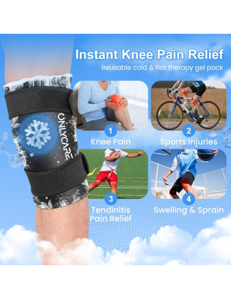 Funda de Hielo para Rodilla ONLYCARE - Compresa Fría y Caliente M