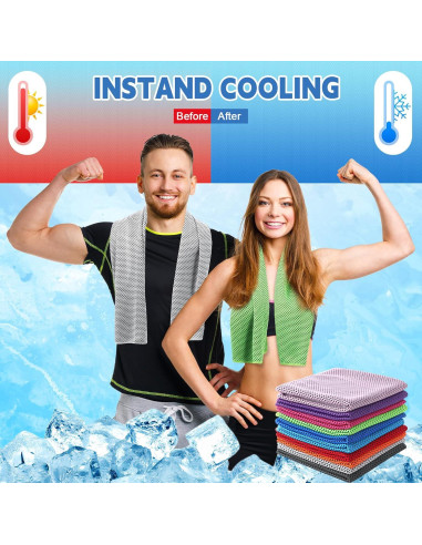 Paquete de 20 Toallas de Enfriamiento Peryiter 90x30cm Multicolor