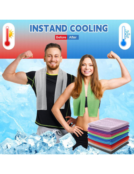 Paquete de 20 Toallas de Enfriamiento Peryiter 90x30cm Multicolor