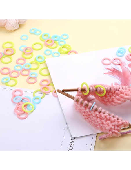 240 Anillos Marcadores de Puntos de Tejido Wonafa - Plástico S/M/L