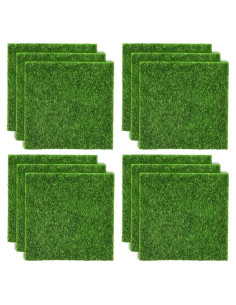 Césped Artificial Shindel 12 Paquetes 15.24x15.24 cm Decoración