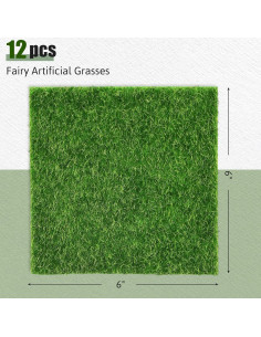 Césped Artificial Shindel 12 Paquetes 15.24x15.24 cm Decoración 2