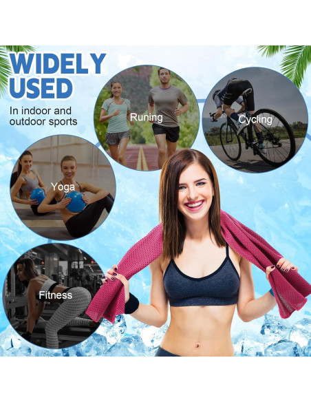 Paquete de 20 Toallas de Enfriamiento Peryiter 90x30cm Multicolor