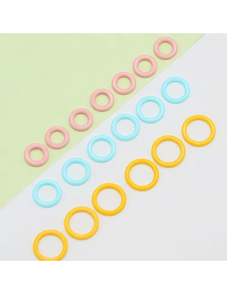 240 Anillos Marcadores de Puntos de Tejido Wonafa - Plástico S/M/L