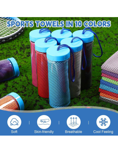 Paquete de 20 Toallas de Enfriamiento Peryiter 90x30cm Multicolor