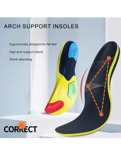 Plantillas de soporte de arco Byunhike para pies planos 245-265mm 2