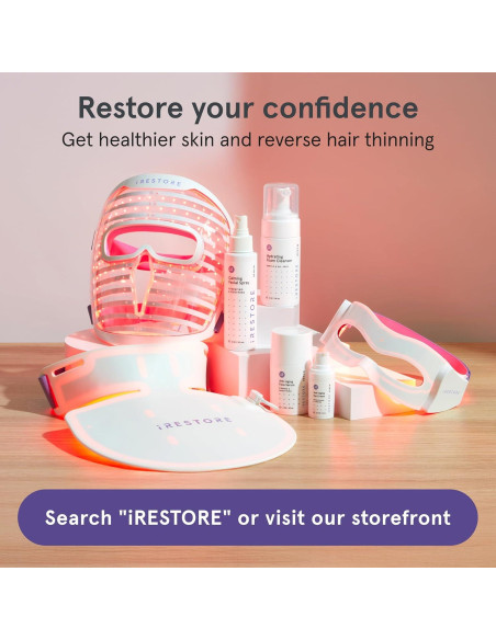 iRestore Máscara de Luz Roja para Ojos - 180 LEDs, Antiarrugas