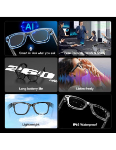 Gafas Inteligentes AI FNEWGK BX701 con Cámara HD y Bluetooth 5.4 2
