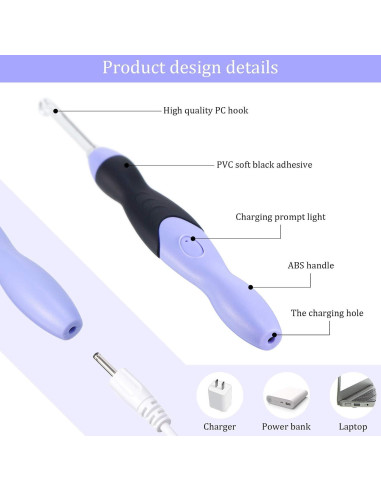 Juego de Ganchillos Iluminados Chuangdi 11 Piezas 2.5-8 mm