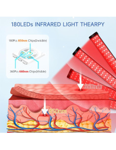 Terapia de Luz Roja Infrarroja 660nm 850nm 180LEDs con Trípode 2