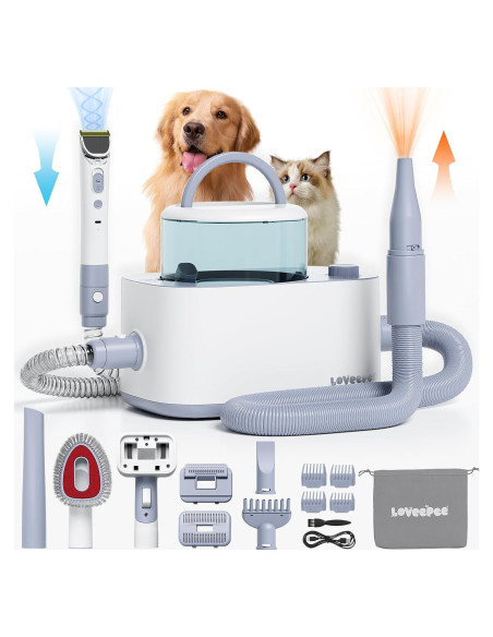 Kit de Aspiradora y Secador para Perros Loveepee 9-en-1 21KPa