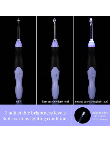 Juego de Ganchillos Iluminados Chuangdi 11 Piezas 2.5-8 mm