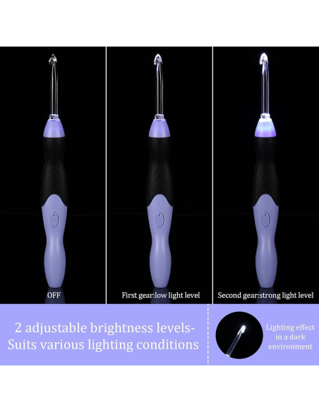 Juego de Ganchillos Iluminados Chuangdi 11 Piezas 2.5-8 mm